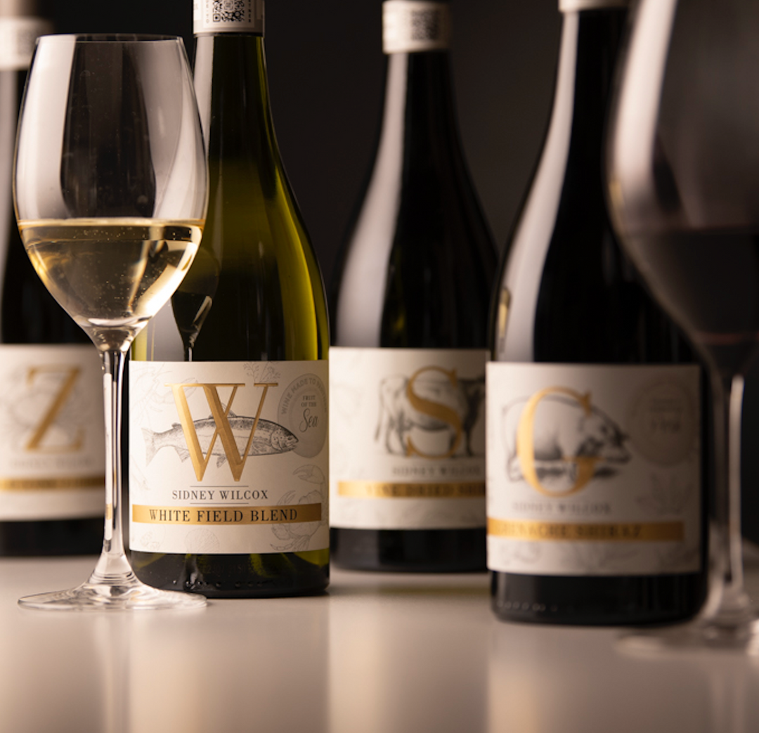 Siney Wilcox Old Vine Zibibbo with a Glass of White Wine